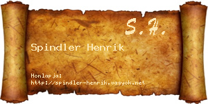 Spindler Henrik névjegykártya